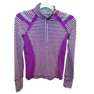 ivivva Athletica Girl 14 Pullover 1/4 Zip Athletic Jacket Running Purple‎ & Grey